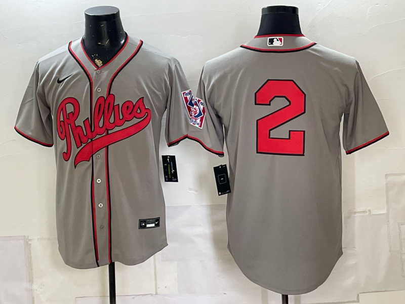 Men 2026 Philadelphia Phillies #2 grey Game Nike MLB Jersey 08040